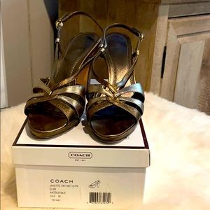 Coach Metallic  2 tone platform sandal